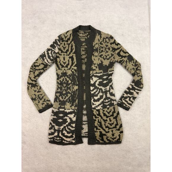 BKE Boutique Cardigan Sweater XL Womens Long Open Front Knit Mohair Wool Blend - Picture 3 of 10